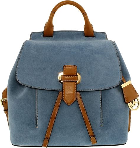 michael kors romy medium suede backpack|MICHAEL KORS ROMY BLUE SUEDE BACKPACK / PURSE.